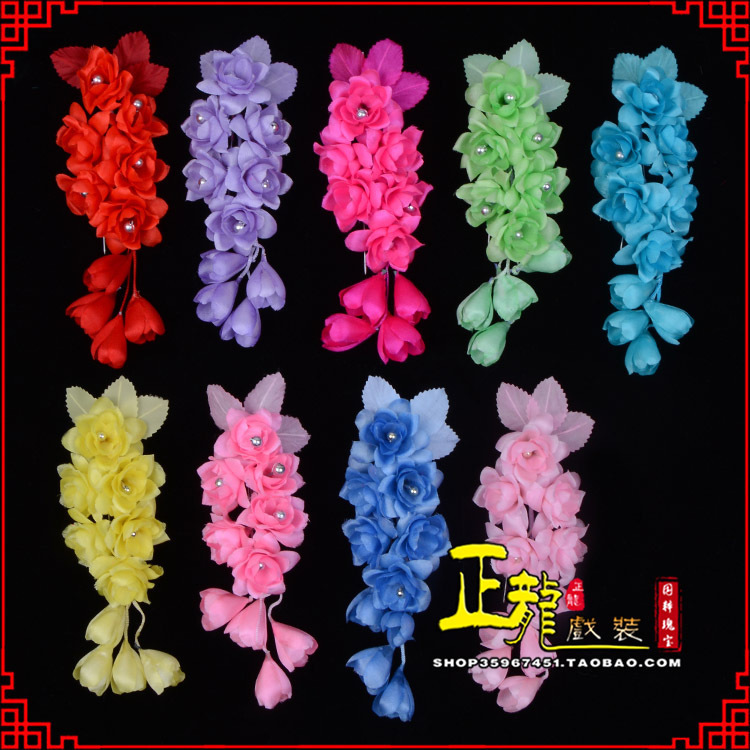 天祝鬓花头饰小花头花 真丝绢花